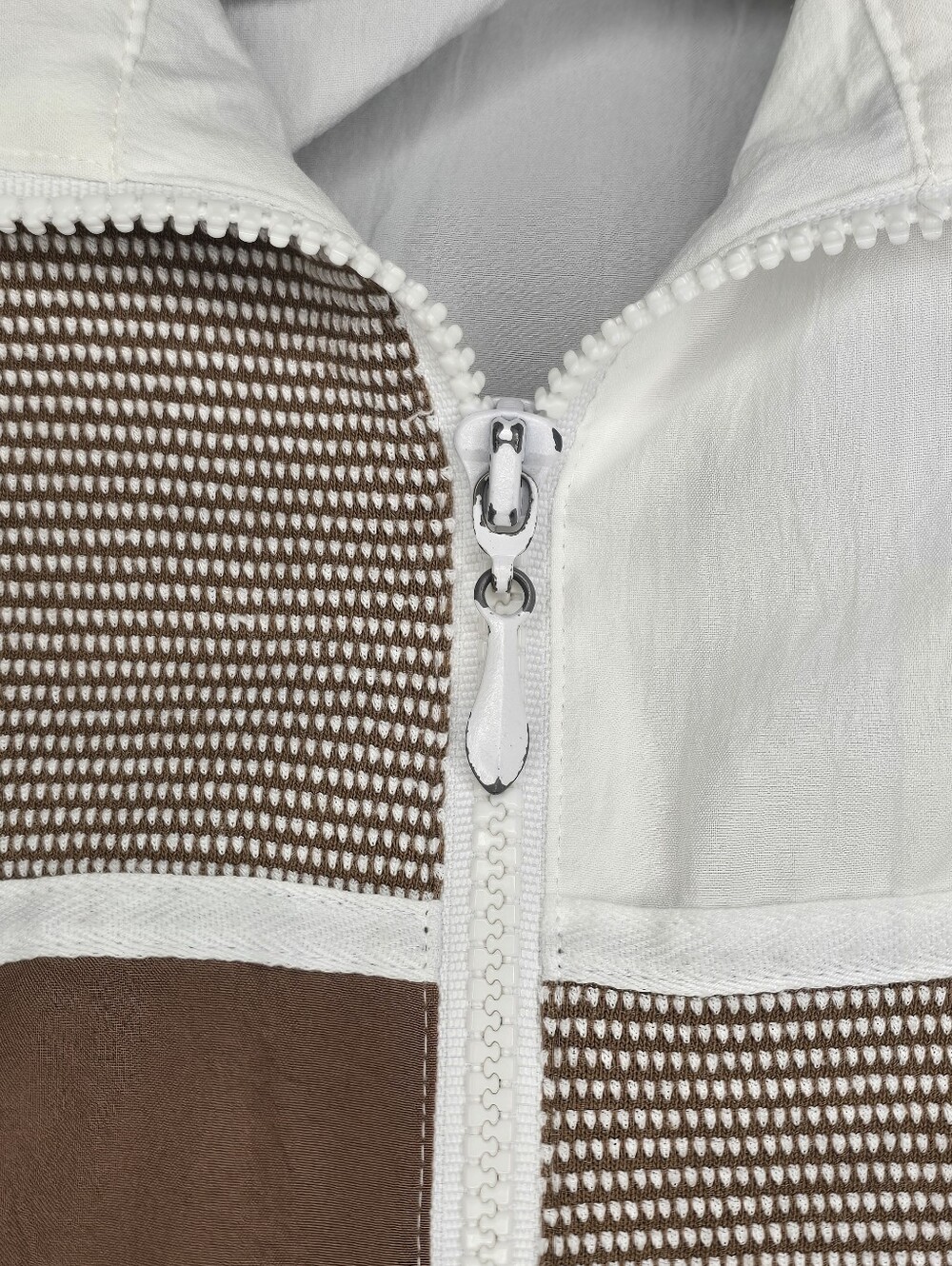 Vintage Teddi Colorblock Track Jacket Windbreaker Brown White - Picture 4 of 8